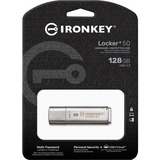 Kingston IronKey Locker+ 50 128 GB, Chiavetta USB alluminio