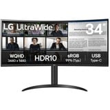 LG 34WR55QK-B Monitor PC 86,4 cm (34") 3440 x 1440 Pixel Wide Quad HD Nero, Monitor LED Nero, 86,4 cm (34"), 3440 x 1440 Pixel, Wide Quad HD, 5 ms, Nero