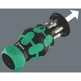 Wera Kraftform Kompakt Stubby Magazin RA 4, Set di bit Nero/Verde