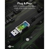 goobay Cavo Ethernet USB-A 3.2 Gen1 connettore > connettore RJ-45, Scheda di rete Nero/Argento