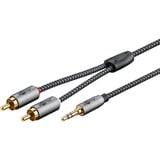 goobay Cavo adattatore audio Plus AUX 3,5mm jack > spina stereo Cinch Nero/Argento