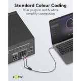 goobay Cavo adattatore audio Plus AUX 3,5mm jack > spina stereo Cinch Nero/Argento