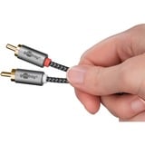 goobay Cavo adattatore audio Plus AUX 3,5mm jack > spina stereo Cinch Nero/Argento