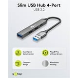 goobay Slim 4-Port USB-Hub, USB-A a USB-C/USB-A, USB 3.2 Gen 1, Hub USB grigio