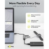 goobay Slim 4-Port USB-Hub, USB-A a USB-C/USB-A, USB 3.2 Gen 1, Hub USB grigio