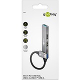 goobay Slim 4-Port USB-Hub, USB-A a USB-C/USB-A, USB 3.2 Gen 1, Hub USB grigio