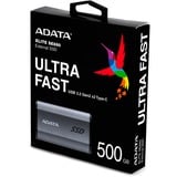 ADATA SE880 500 GB USB tipo-C 3.2 Gen 2 (3.1 Gen 2) Wi-Fi Grigio, Disco a stato solido grigio, 500 GB, USB tipo-C, 3.2 Gen 2 (3.1 Gen 2), 2000 MB/s, Grigio