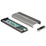 DeLOCK 42001 contenitore di unità di archiviazione Box esterno SSD Argento M.2, Disk enclosure Box esterno SSD, M.2, M.2, 20 Gbit/s, Collegamento del dispositivo USB, Argento