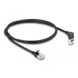DeLOCK Cavo patch RJ-45 Cat.6a S/FTP, Slim 90° angolato Nero