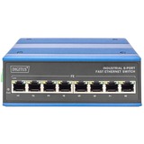 Digitus DN-650106 switch di rete Fast Ethernet (10/100) Nero, Blu, Interruttore Fast Ethernet (10/100), Full duplex, Montabile a parete