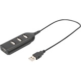 Digitus Hub USB 2.0, 4 porte Nero