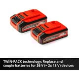 EINHELL Batteria Power-X-Change Plus 18 Volt 4,0 Ah rosso/Nero