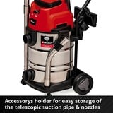 EINHELL TP-VC 36/30 S Auto, 2347143, Aspira bagnato / asciutto rosso/in acciaio inox