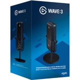 Elgato Wave 3 Nero Microfono da tavolo Nero, Microfono da tavolo, 70 - 20000 Hz, 24 bit, 96 kHz, Cablato, USB