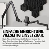 Elgato Wave 3 Nero Microfono da tavolo Nero, Microfono da tavolo, 70 - 20000 Hz, 24 bit, 96 kHz, Cablato, USB