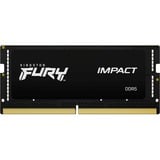 Kingston FURY FURY 16 GB 6400 MT/s DDR5 CL38 SODIMM Impact XMP, Memoria Nero, 16 GB, 1 x 16 GB, DDR5, 262-pin SO-DIMM, Nero