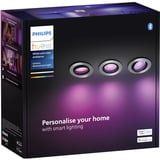Philips Hue Faretto da incasso White & Color Ambiance Centura confezione da 3, Luce LED argento