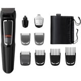 Philips MULTIGROOM Serie 3000 Rifinitore All-in-One Multigroom MG3740/15, Tagliacappelli Nero, Nero, Rettangolo, Barba, Orecchio, Sopracciglia, Baffi, Naso, Acciaio inox, Batteria, 60 min