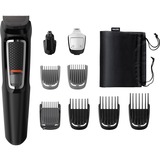 Philips MULTIGROOM Series 3000 Rifinitore All-in-One Multigroom MG3740/15, Tagliacappelli Nero, Nero, Rettangolo, Barba, Orecchio, Sopracciglia, Baffi, Naso, Acciaio inox, Batteria, 60 min