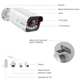 Reolink P430 Pallottola (forma) Telecamera di sicurezza IP Interno e esterno 3840 x 2160 Pixel Parete, Telecamera di sorveglianza bianco, Telecamera di sicurezza IP, Interno e esterno, Cablato, Google Assistant, Parete, Bianco