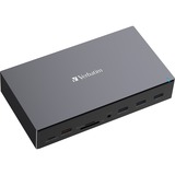 Verbatim CDS-17 Cablato USB 3.2 Gen 1 (3.1 Gen 1) Type-C Nero, Grigio, Docking station alluminio/Nero, Cablato, USB 3.2 Gen 1 (3.1 Gen 1) Type-C, 100 W, 3,5 mm, 1000 Mbit/s, Nero, Grigio