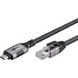 goobay Cavo Ethernet USB-C 3.2 Gen2 connettore > connettore RJ-45, Scheda di rete Nero/Argento