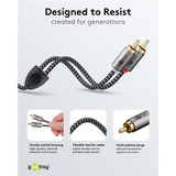 goobay Cavo Stereo Cinch Plus Nero/Argento