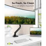 goobay Supporto per monitor singolo gaming con molla a gas, Base per monitor Nero