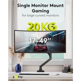 goobay Supporto per monitor singolo gaming con molla a gas, Base per monitor Nero