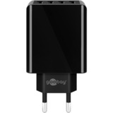 goobay caricatore USB 4 porte (30W) nero, Caricabatterie Nero