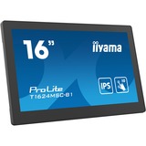 iiyama T1624MSC-B1 Monitor PC 39,6 cm (15.6") 1920 x 1080 Pixel Full HD LED Touch screen Nero, Monitor LED Nero, 39,6 cm (15.6"), 1920 x 1080 Pixel, Full HD, LED, 25 ms, Nero