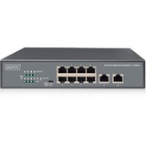 Digitus 8 Port Fast Ethernet PoE Switch, 19 Inch, Unmanaged, 2 Uplinks Nero, 19 Inch, Unmanaged, 2 Uplinks, Non gestito, Fast Ethernet (10/100), Full duplex, Supporto Power over Ethernet (PoE), Montaggio rack