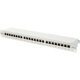 Digitus Pannello Patch Classe E, CAT 6, Patch Panel grigio chiaro, CAT 6, RJ-45, Cat6, Grigio, Montaggio a rack, 1U, LSA, Vendita al dettaglio