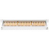 Digitus Pannello Patch Classe E, CAT 6, Patch Panel grigio chiaro, CAT 6, RJ-45, Cat6, Grigio, Montaggio a rack, 1U, LSA, Vendita al dettaglio