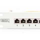 Digitus Pannello Patch Classe E, CAT 6, Patch Panel grigio chiaro, CAT 6, RJ-45, Cat6, Grigio, Montaggio a rack, 1U, LSA, Vendita al dettaglio