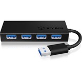 ICY BOX IB-AC6104-B USB 3.2 Gen 1 (3.1 Gen 1) Type-A 5000 Mbit/s Nero, Hub USB Nero, USB 3.2 Gen 1 (3.1 Gen 1) Type-A, USB 3.2 Gen 1 (3.1 Gen 1) Type-A, 5000 Mbit/s, Nero, Alluminio, Cina