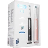 Procter & Gamble Oral-B iO Series 3N Duo, Spazzolino da denti elettrico Nero/Rosa, Adulto, Spazzolino a vibrazione, Cura quotidiana, Sensibile, Sbiancante, Nero, Rosa, Bianco, Rotondo, Batteria