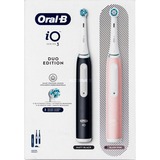 Procter & Gamble Oral-B iO Series 3N Duo, Spazzolino da denti elettrico Nero/Rosa, Adulto, Spazzolino a vibrazione, Cura quotidiana, Sensibile, Sbiancante, Nero, Rosa, Bianco, Rotondo, Batteria