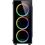 Sharkoon TG4 Midi Tower Nero Nero, Midi Tower, PC, Nero, ATX, micro ATX, Mini-ITX, Vetro temperato, Blu, Verde, Rosso