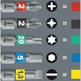 Wera Kraftform Kompakt Stubby Magazin 1 Bit-Satz, Set di bit Nero/Verde