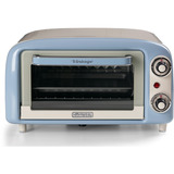 Ariete 3919 Forno Elettrico Vintage, 800W, Capacità 10L, Doppio vetro, Retrò, Celeste, Mini forno bianco/Blu chiaro, 800W, Capacità 10L, Doppio vetro, Retrò, Celeste, 10 L, Azzurro, Libera installazione, Manopola, 90 - 230 °C, Azzurro