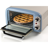 Ariete 3919 Forno Elettrico Vintage, 800W, Capacità 10L, Doppio vetro, Retrò, Celeste, Mini forno bianco/Blu chiaro, 800W, Capacità 10L, Doppio vetro, Retrò, Celeste, 10 L, Azzurro, Libera installazione, Manopola, 90 - 230 °C, Azzurro