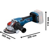 Bosch GWX 18V-15 P PROFESSIONAL smerigliatrice angolare 12,5 cm 11000 Giri/min 1500 W 2,3 kg blu/Nero, 11000 Giri/min, 12,5 cm, Batteria, 2,3 kg, Motore senza spazzole