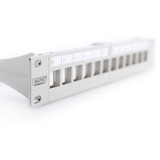 Digitus Pannello patch modulare, 12 porte, non equipaggiato, Patch Panel grigio