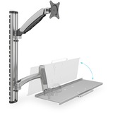 Digitus Postazione di lavoro (monitor, tastiera, mouse) Montaggio a parete argento, tastiera, mouse) Montaggio a parete, 8 kg, 43,2 cm (17"), 68,6 cm (27"), 100 x 100 mm, Regolazione altezza, Argento