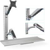 Digitus Postazione di lavoro (monitor, tastiera, mouse) Montaggio a parete argento, tastiera, mouse) Montaggio a parete, 8 kg, 43,2 cm (17"), 68,6 cm (27"), 100 x 100 mm, Regolazione altezza, Argento