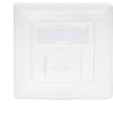 Digitus Presa dati CAT.6A, da incasso, schermata, 2x RJ-45 LSA, Scatola di giunzione bianco