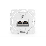 Digitus Presa dati CAT.6A, da incasso, schermata, 2x RJ-45 LSA, Scatola di giunzione bianco