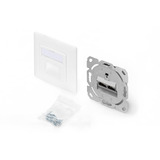 Digitus Presa dati CAT.6A, da incasso, schermata, 2x RJ-45 LSA, Scatola di giunzione bianco