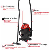 EINHELL TC-VC 1930 A, Aspira bagnato / asciutto rosso/Nero